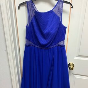 Aqua royal blue mesh dress